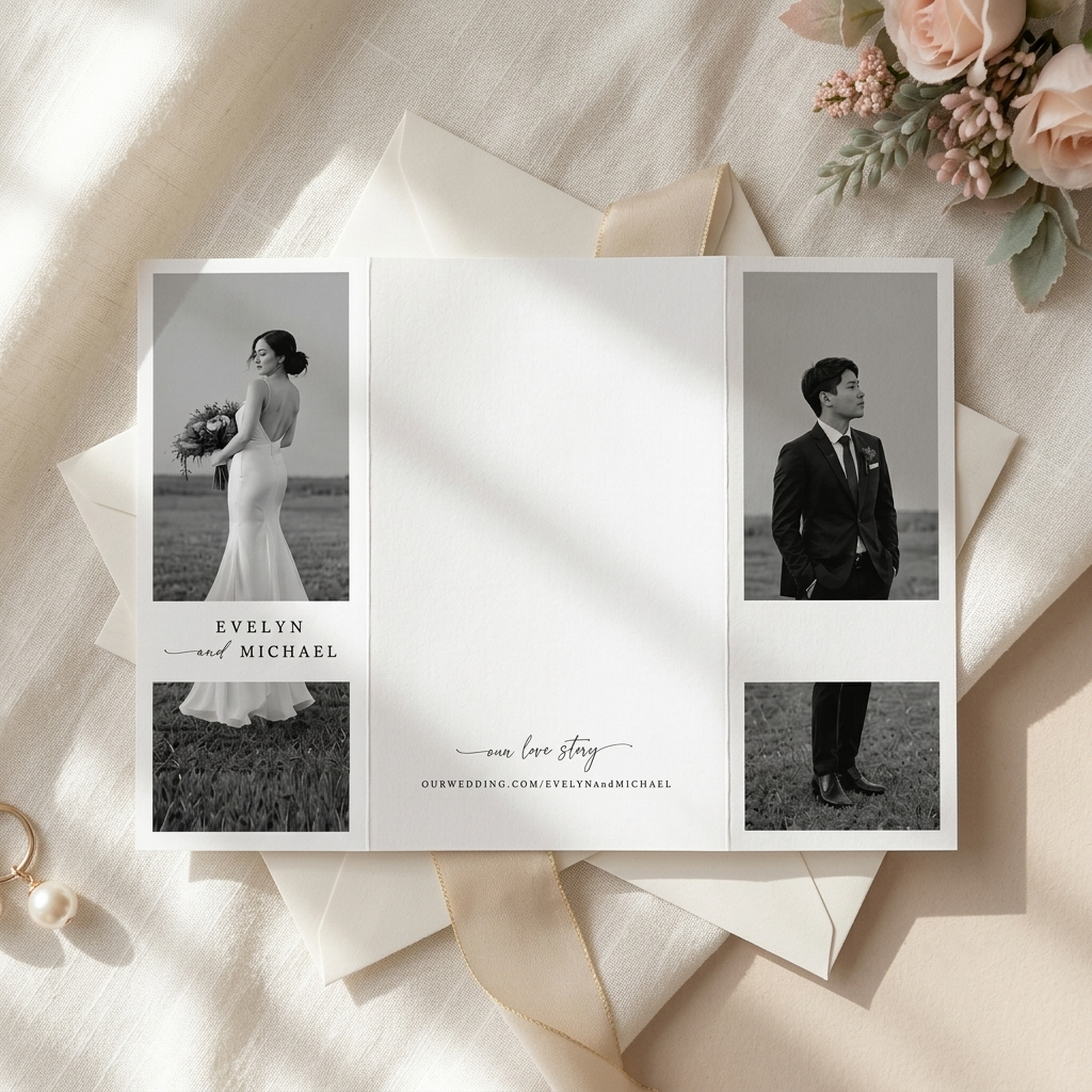 Personalized Wedding Invitation Suite, Elegant Photo Wedding Invitations, Custom RSVP & Details Cards