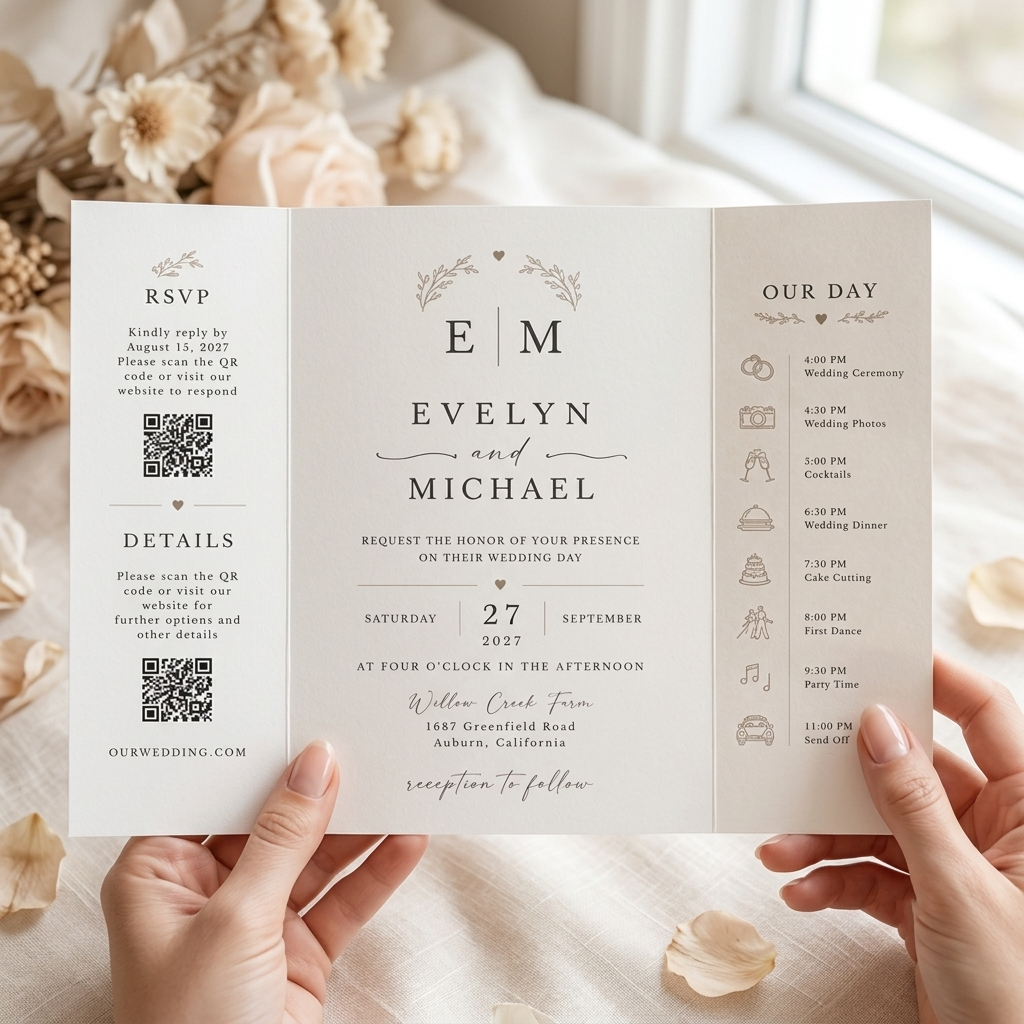 Personalized Wedding Invitation Suite, Elegant Photo Wedding Invitations, Custom RSVP & Details Cards