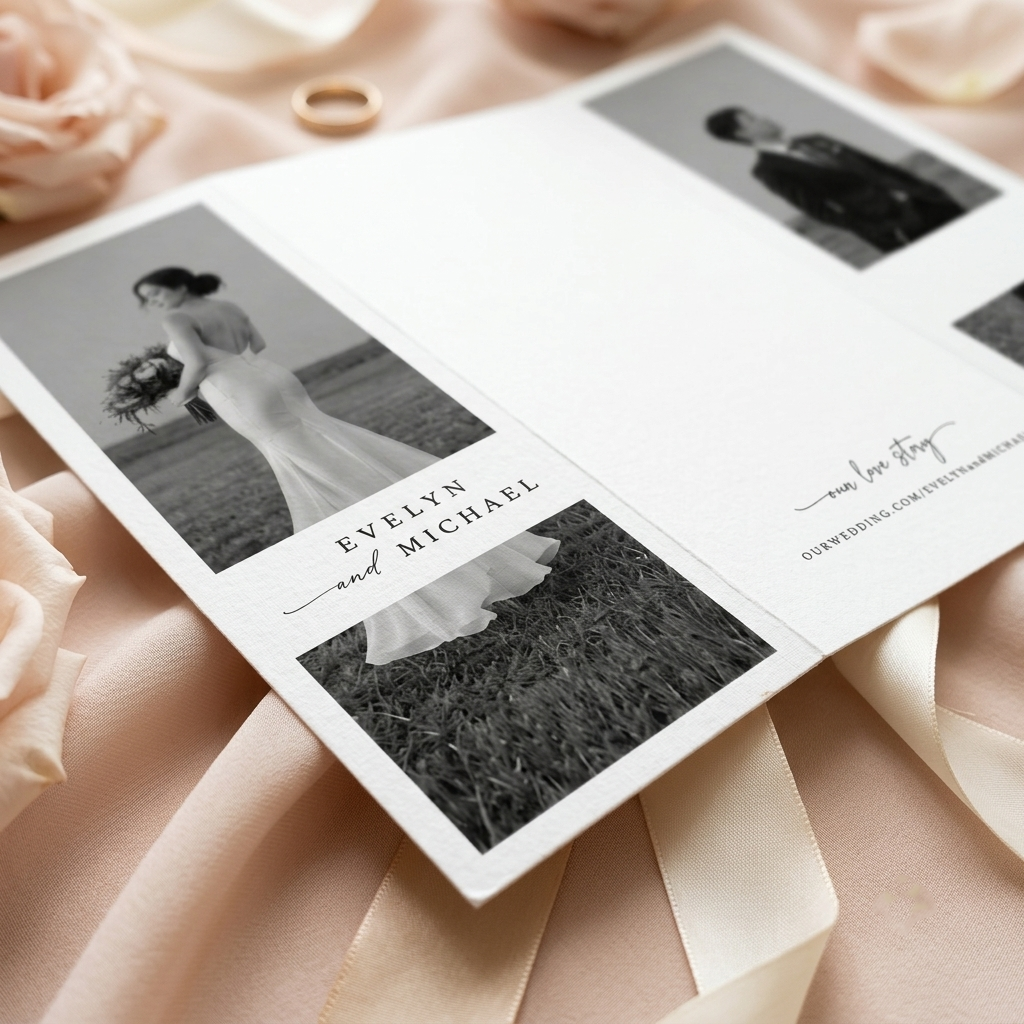 Personalized Wedding Invitation Suite, Elegant Photo Wedding Invitations, Custom RSVP & Details Cards