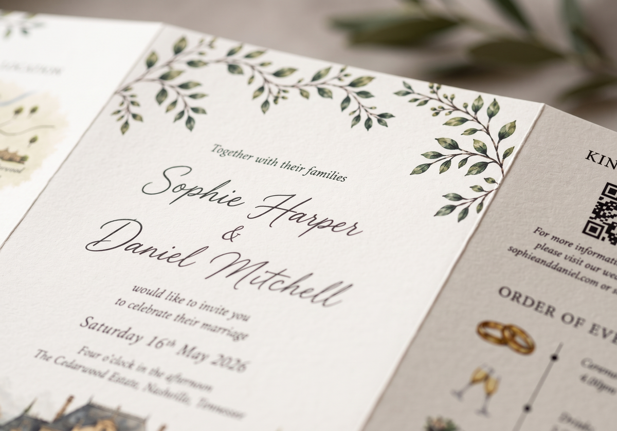 Personalized Estate Wedding Invitation, Custom Venue Watercolor Wedding Suite, Luxury Garden Wedding Invitations