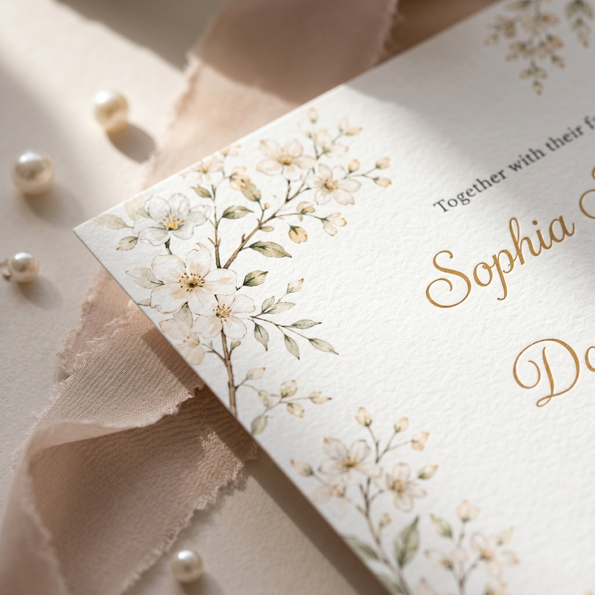Personalized Wedding Invitation, Custom Watercolor Venue Illustration, Floral Wedding Invitation Suite
