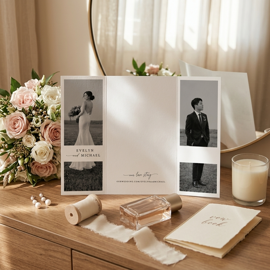 Personalized Wedding Invitation Suite, Elegant Photo Wedding Invitations, Custom RSVP & Details Cards