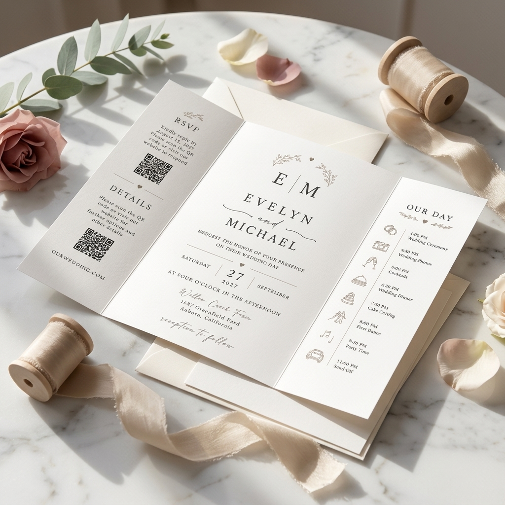 Personalized Wedding Invitation Suite, Elegant Photo Wedding Invitations, Custom RSVP & Details Cards