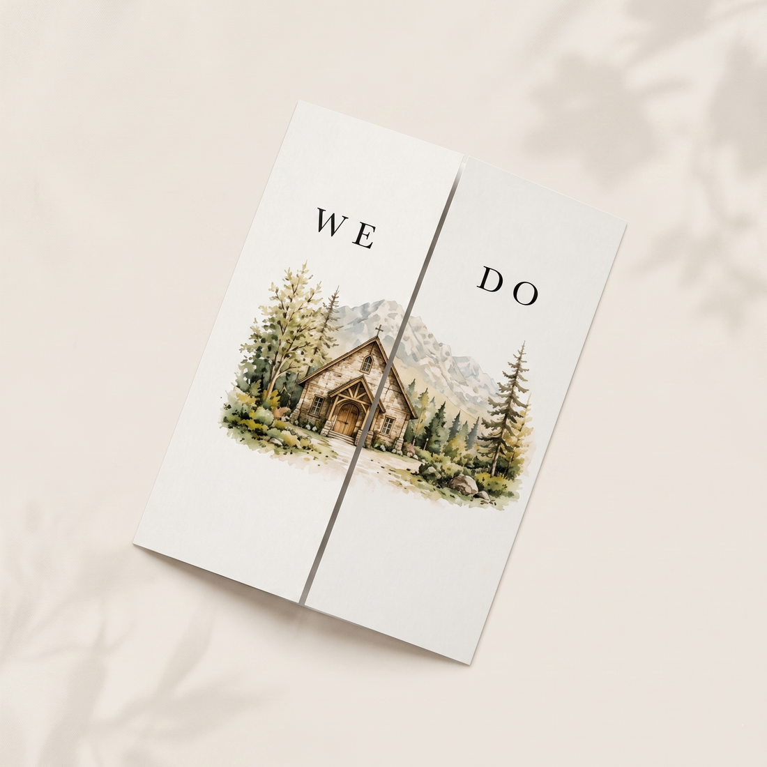 Personalized Wedding Invitation, Custom Venue Watercolor Illustration, Rustic Wedding Invitation Suite