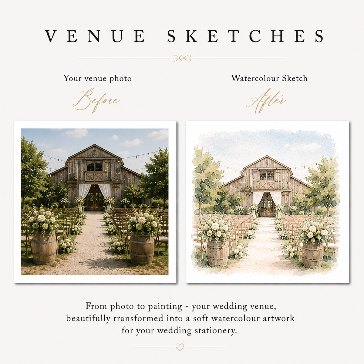 Custom Fall Wedding Invitations, Personalized Barn Venue Watercolor Wedding Suite, Rustic Autumn Wedding Stationery